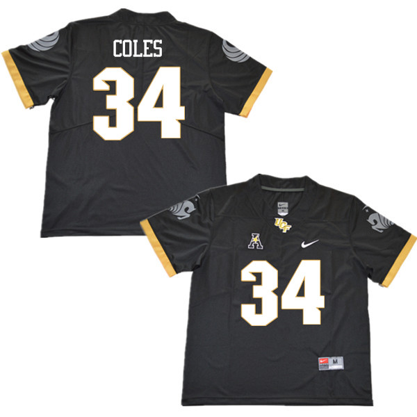 Men #34 Trillion Coles UCF Knights College Football Jerseys Sale-Black